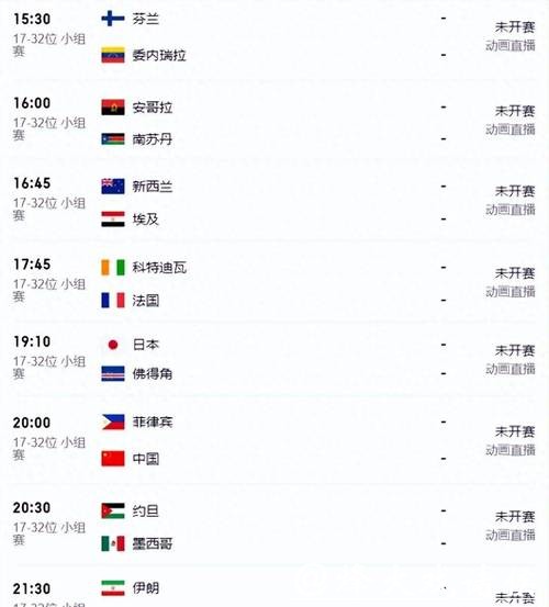 2023世界杯详细比赛日程安排及亮点解析